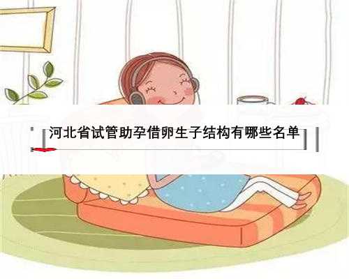 河北省试管助孕借卵生子结构有哪些名单
